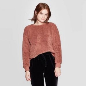 NWT A New Day teddy bear sweatshirt brown color size large